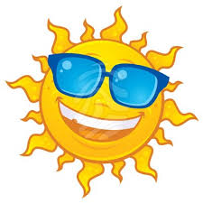 sun with blue sunglasses on